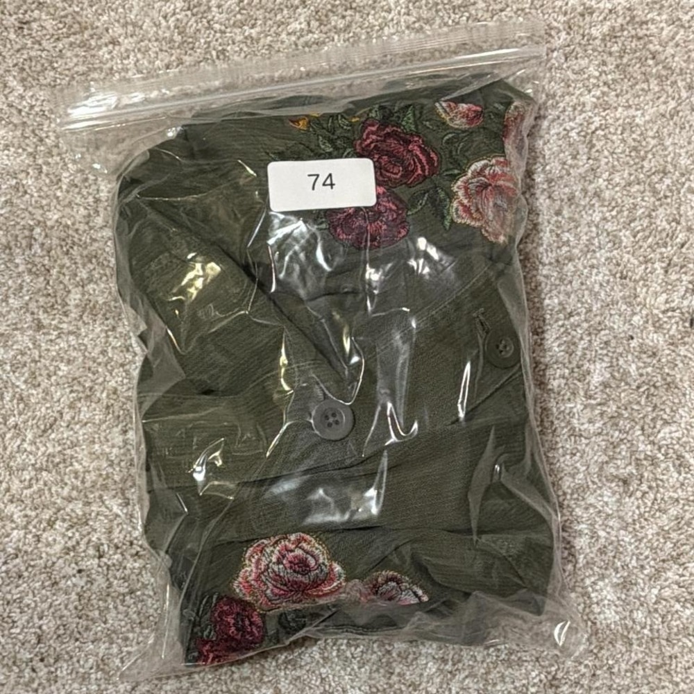 Y2K Vintage Torrid Embroidered 100% Cotton Utility Jacket | Olive Green | Size 1 - Picture 6 of 6